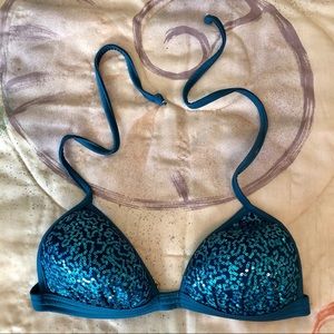 VENUS CARIBBEAN BLUE SEQUIN BIKINI!     NWOT